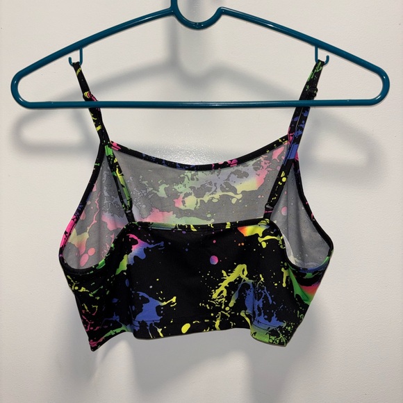 SHEIN Black Splatter Print Crop Top and Shorts Set Size L - Picture 3 of 5